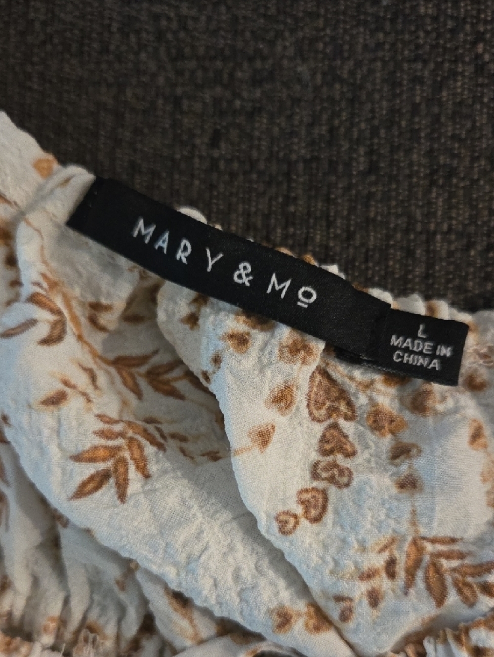 Cream Off-Shoulder Floral Tie-Front Crop Top - Picture 3 of 4